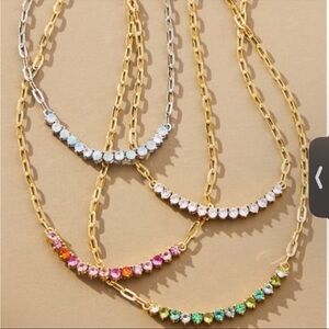 Anthropologie Glassy Stone Arch Necklace